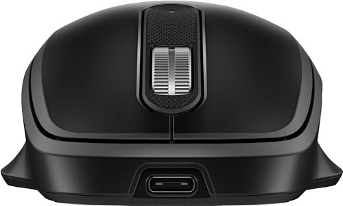 HP 515 Ultra-Fast Rechargeable Wireless Mouse (9C2F7AA) - Multi Surface - Wireless - 32.81 ft - Radio Frequency - 2.40 GHz - Rechargeable - Black - USB Type A - 4000 dpi - Scroll Wheel - 5 Button(s) -