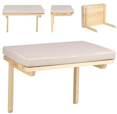 Kletterwand für Katzen mit 2 Stufen I Hängematte für Katzen 3-teilig I Set Kratzbaum zur Wandmontage I für Katzen I Liegestuhl 40 x 30 x 25 cm - Grau