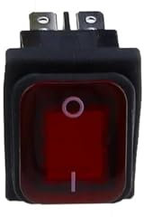 30x22 Heavy Duty Wippschalter 12V Rot 220V 16A 250VAC KCD4-201 DPST Schalter 4pin 1Pcs(4PIN,RED_12-24V)