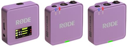 RØDE Wireless GO (Gen 3) – Kompakter kabelloser Mikrofon – Kristallklarer Klang, 32-Bit Float Aufnahme, automatische Pegelregelung, für Telefone, Kameras und Computer (Flieder)