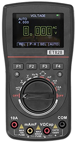 ET828 2 in 1 Oszilloskop -Multimeter, Tragbarer Multimeter mit 1 MHz 2,5 Mssps Probenahmebereich, Geeignet für den Außengebrauch Geeignet