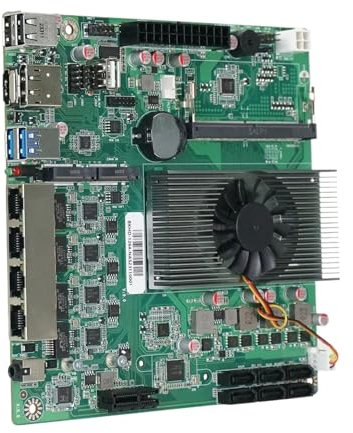 Scheda madre N100 NAS DDR5 6* SATA3.0 4X I226 2.5G Mini ITX 17x17CM 2* M.2 1XPCIE for router software, server di archiviazione NAS fai da te(Motherboard+CPU+RAM)