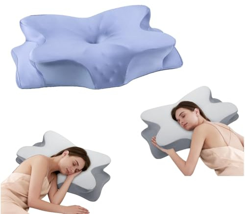 CuroSleep Seladi airflow pro Kissen - Kühlkissen gegen Schnarchen , 6-Zonen Allergiker Kissen (CertiPUR-US/OEKO-TEX 100) | Perfekt für Schlafzimmer, Gästezimmer, Reisen & Sommernächte (Dunkelblau)
