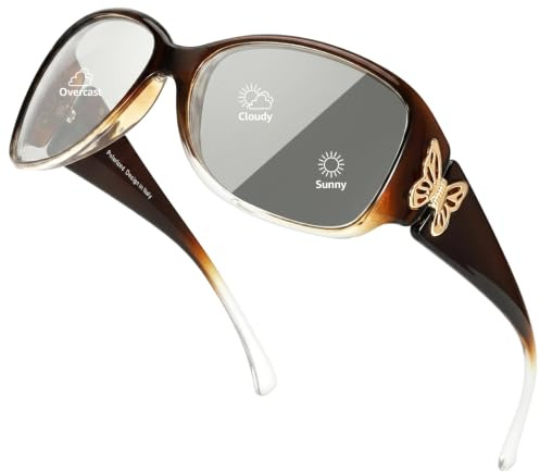 Myiaur Selbsttönend Sonnenbrille Damen Polarisierte mit UV400 Schutz | Photochrome Anti blend, Wraparound Rahmen, Ideal für Alltag und Autofahren