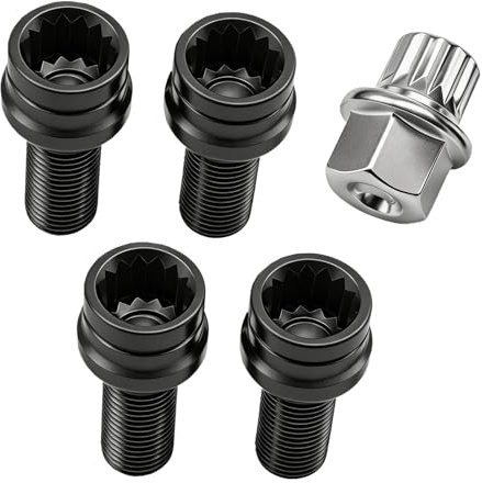 Set di 4 bulloni antifurto per ruote M14 x 1.5 in lega di acciaio con chiave di sicurezza dadi di bloccaggio per cerchi auto protezione antifurto universale resistente alla corrosione