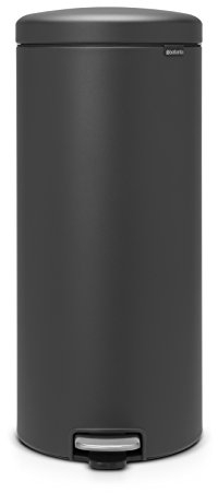 Brabantia NewIcon Pedal Bin 30 L | Soft Close Waste Bin with Odour-Proof Lid and Plastic Inner Bucket | Compact, Non-Slip Trash Can for Kitchen, Office, Bathroom or Bedroom | Mineral Infinite Grey