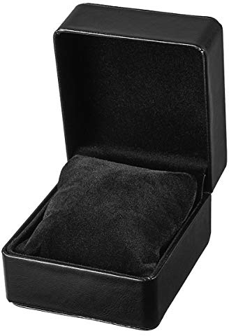 NICERIO Uhrenbox,Premium PU Single Grid Armband Box Geschenkbox Schmuckschatulle mit Kissen, ideal für Weihnachten Neujahr Geburtstagsgeschenk (Schwarz)