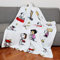 Kanguru Snoopy Decke aus weichem Fleece Weiche und warme Mikrofaser, Weihnachten oder für eine bequeme Entspannungscouch, TV-Plaid-Erdnüsse, 100% Polyester, weiß, Einheitsgröße