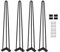 DICN - Lot de 4 pieds en acier inoxydable noir - Idéaux pour vos meubles - Dimensions : 71,1 - 3 tiges