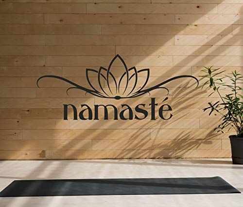 tjapalo® Tk51 wandtattoo Yoga Zitat Lotusblüte Sprüche Wandtattoo Namaste Spruch Aufkleber Wanddeko indisch Lotus sanskrit schriftzug namaste, Größe: B100xH40cm, Farbe: kupfer