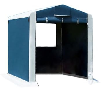 DWT Gerätezelt Winterfest Cabina PVC 150x220 cm Beistellzelt freistehend Vorzelt Camping Gerätehaus Fahrradgarage Mobile Zeltgarage