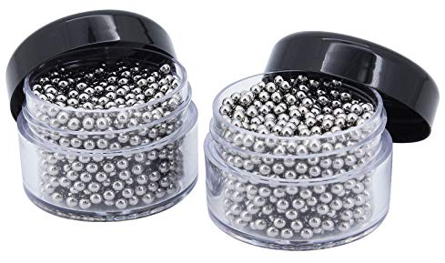 Yuhtech Juego de 2 perlas de limpieza, 2000 unidades, bolas de limpieza de acero inoxidable para decantador, jarrón, jarrón, jarra, cristal