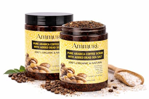 Pure Arabica Coffee Scrub – Organic Cellulite & Acne Treatment, Anti-Aging Exfoliator with Dead Sea Salt, Caffeine, Vitamin E, Coconut Oil – 100% Natural Skincare