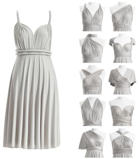 72styles Infinity Kleid kurz,Wickelkleid & Brautjungfernkleider für Damen | Abendkleid mit Bandeau,Elegantes kurzes Multiway– als Brautjungfern-, Cocktail- oder Abschlusskleid und für Hochzeitsgäste