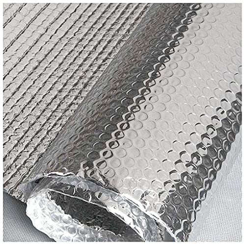 Thermo und Schaum Isolierung Isolierfolie Alu-Dampfsperre, 5mm Isolierende Luftpolsterfolie Wasserdicht für Flachdachhäuser, Gartenhaus Dach, Wände(Size:1x15m(3x49ft))