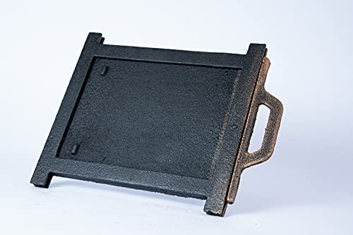 SEZAM Throttle Slide for air Regulation Made of cast Iron, Flue Gas Throttle, Chimney Damper - for Pizza Oven - Bread Oven - Stone Oven - Wood Oven, 32 x 1.7 x 25.5 cm, Painted Copper-Colored