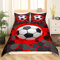 Soccer Ball Bedding Set 3D Geometric Football Duvet Cover for Kids Boys Girls Red Black Comforter Cover Sport Bedding & Linen Room 2Pcs Single,Zipper
