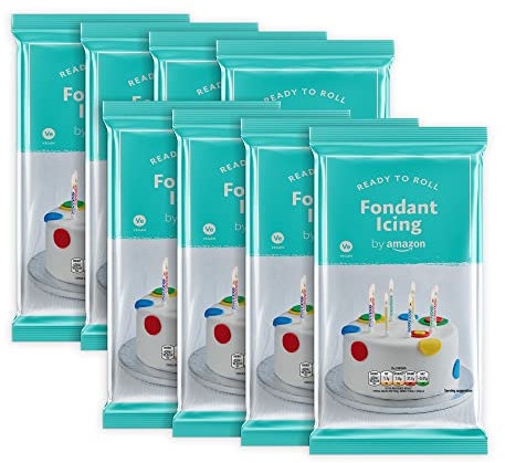 by Amazon Ready To Roll Fondant Icing, Vegan, 8 Packs of 500g