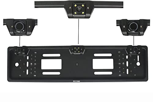 PORTATARGA CON TELECAMERA 4 LED, PORTA TARGA CON 2 SENSORI, RETROCAMERA, TELECAMERA POSTERIORE 170° GRADI VISIONE NOTTURNA IMPERMEABILE - DISCORAMA®