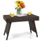 Giantex Table Basse Extérieure en Rotin, 60 x 40 x 40 cm, Petite Table Pliante de Jardin avec Patins Réglables, Mobilité Facile, Charge 45 kg, pour Salon de Jardin, Balcon, Patio, Terrasse, Marron