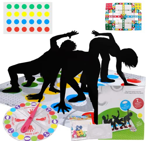 YINENGD Twistre Game for Kids Adult, Floor Mat Game with Spinner, Funny Balance Games Pad, Twisting Party Game for Children & Adults, Team, Family, Party
