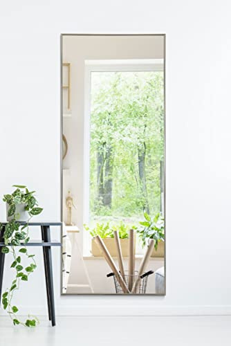 MirrorOutlet Großer Zinn-Wandspiegel aus unserer Manhattan-Serie, modernes Design, silberfarben, 153 x 61,5 cm