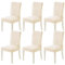 MIULEE Stuhlhussen 6er Set Stuhlhusse Samt Stretch Elastischer Stuhlbezug Abnehmbarer Waschbarer Stuhlhussen Schwingstühle für Küche Wohnzimmer Bankett Familie Restaurant Hotel Party，Beige