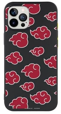 Akatsuki Official Naruto Case for iPhone 12 Pro MAX to Protect Your Mobile Phone Case in Liquid Silicone Black Flexible with Official License