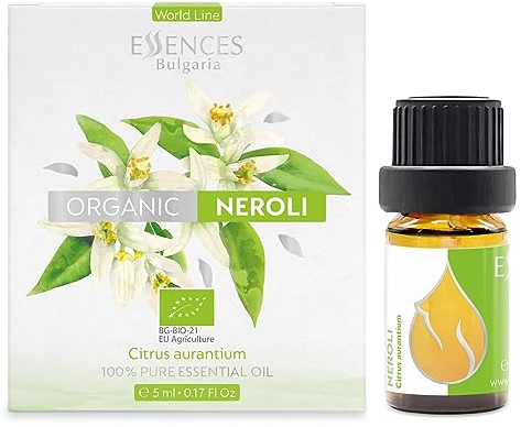Essences Bulgaria Olio Essenziale di Neroli Biologico 5ml | Citrus aurantium | 100% Puro e Naturale | Non Diluito | Grado Terapeutico | Aromaterapia | Cosmetici | Senza crudeltà | Non OGM | Vegano