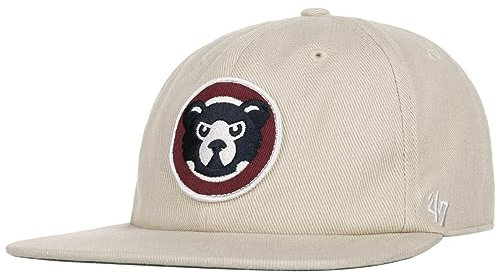 '47 Brand Cubs Cooperstown Wayback Cap Basecap Baseballcap Snapback Flat Brim Chicago Damen/Herren - Snapback, mit Schirm Herbst Sommer Frühjahr Winter Frühling-Sommer Herbst-Winter - One Size beige