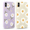 Yoedge 2 × Cover per iPhone X/iPhone XS 5,8 - Custodia Fiori Fiore Viola per Telefono in Trasparente con Aesthetic Motivi Design, Custodie per Cellulare in Silicone TPU per iPhone XS Case