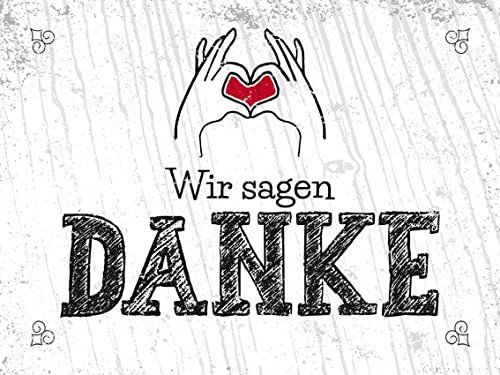Ontrada Holzschild 30x40cm wir sagen danke Herz Holz Schild