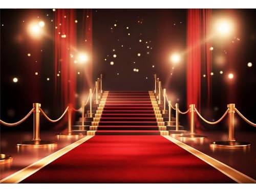 Roter Teppich-Hintergrund, 3 x 2,4 m, Stoff, Preisverleihung, Banner, Modenschau, Hintergrund, VIP-Filmabend, Party-Dekoration, roter Teppich, Geburtstagsbanner, Abschlussfeier, Seniorenfotos