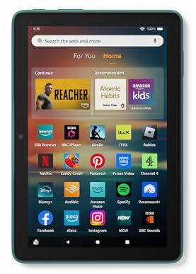 Certified Refurbished Amazon Fire HD 8 tablet (newest gen), 8 HD Display, 3 GB memory, 32 GB, designed for portable entertainment, Emerald, (2024 release) – with ads