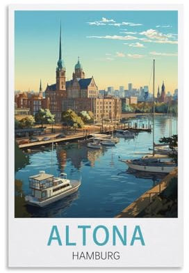 LNUYITR Altona Hamburg Vintage-Reiseposter, 20 x 30 cm, Leinwandkunst-Poster und Wandkunst, Bilddrucke, modernes Heim-, Schlafzimmer-Dekor-Poster