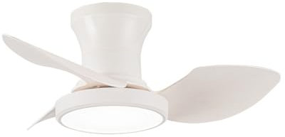 wonderlamp - Ventilador de techo pequeño LED Milfero Blanco 20W con modo luz de noche y memoria de encendido