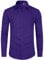 J.VER Men's Long Sleeve Shirts 4-Way Stretch Wrinkle Free Formal Dress Shirt Business Casual Wedding Work Button Down Shirts with Pocket Purple XL