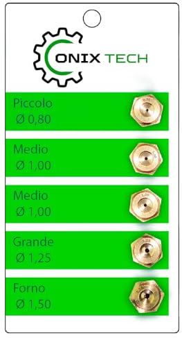 Ugelli Gas Metano 7MB per Fornello Gas e Forno Gas per Indesit - Set di 5 Pezzi CNG Ugelli Metano Piano Cottura - Garanzia di 5 Anni - ONIX TECH