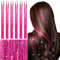 WENNALIFE Kit di extension per capelli da fata, 1200 ciocche, 6 pezzi, 122 cm, resistenti al calore, con glitter, per Natale, piume e fili scintillanti