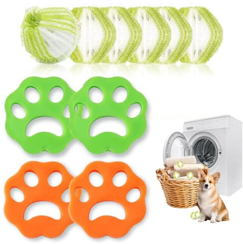 AUEFUDQ Auefudq Acchiappa Peli Per Lavatrice,10 Pezzi Cattura Peli Lavatrice,Riutilizzabile Raccogli Peli Lavatrice,Per Peli Di Cane,Gatti,Abbigliamento,Peluche In Lavatrice
