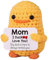 Parfaour Inspirierende positive Häkelente, handgefertigt, gestrickt, emotionale Ente für Aufheiterung, Geburtstag, Weihnachten, I Duck Love You Mom