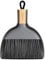 MR.SIGA Mini Kehrschaufel und Bürste Set, Tragbare Reiniqungsbürste und Kehrschaufel Combo mit Bambusgriff, Grau, 1 Set