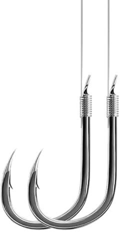 AMHDV Pre Tied Fishing Hooks on Line, Small Fish Hook with Leaders (Pack of 20) (Black, 4# (8.8-13.2lb))