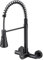 HURRAN Robinet Mural Cuisine, Robinet Cuisine avec 3 Modes d'Écoulement, Mitigeur Cuisine Pivotant 360° en Acier Inoxydable, Noir Mat