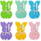 Besteckhalter Osterhase, SilverChry12pcs Bestecktasche Filz Hase, Set Deko Ostern Hase Bestecktasche, Filz Bestecktasche Ostern, Wiederverwendbar Hasenform Bestecktasche Tischdeko (Kaninchenform)