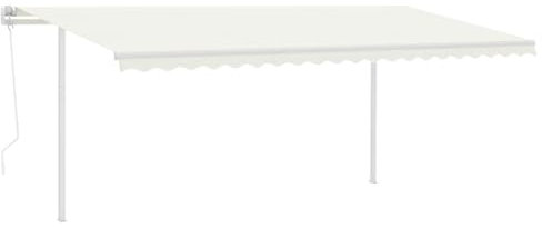 Willood Markise Automatisch mit LED & Windsensor Gelenkarmmarkise Einziehbar Markise 5x3 m Creme