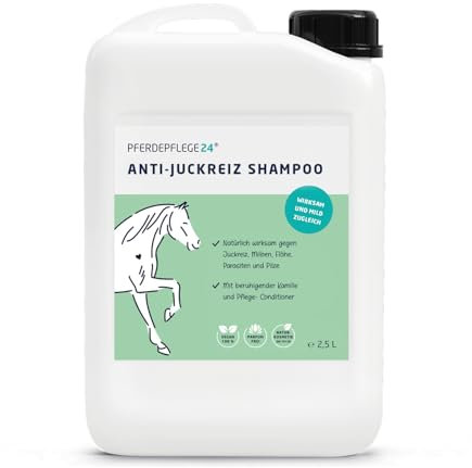 PFERDEPFLEGE24 Pferde Shampoo Anti Juckreiz 2,5l - Juckreiz lindern & Haut regenerien - Natürliches Pferdeshampoo gegen Juckreiz, Milben, Pilz-, Floh & Parasiten