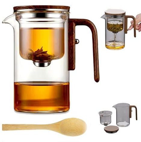teiera degli assassini Teiera magnetica in vetro, teiera Enchanti, teiera Tea Witchcraft, teiera in vetro con infusore, teiera con infusori for tè sfuso, teiera Elevaur(520ML)