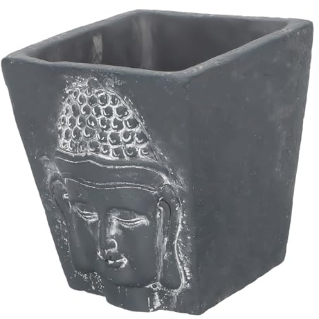UPKOCH Buddha Kopf Blumentopf Aus Zement Für Sukkulenten Kleiner Pflanztopf Als Pflanzen Behälter Für Fensterbank Und Schreibtisch