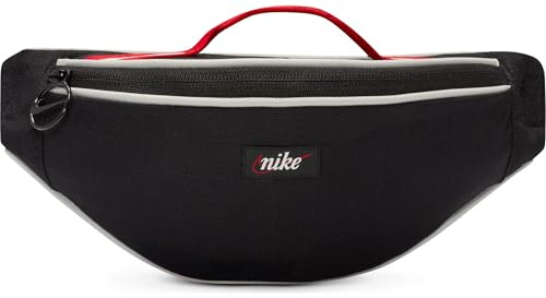 Nike Heritage Retro-Gürteltasche (Klein, 1 L), Black/University Red/Sail, DR6266-015, MISC